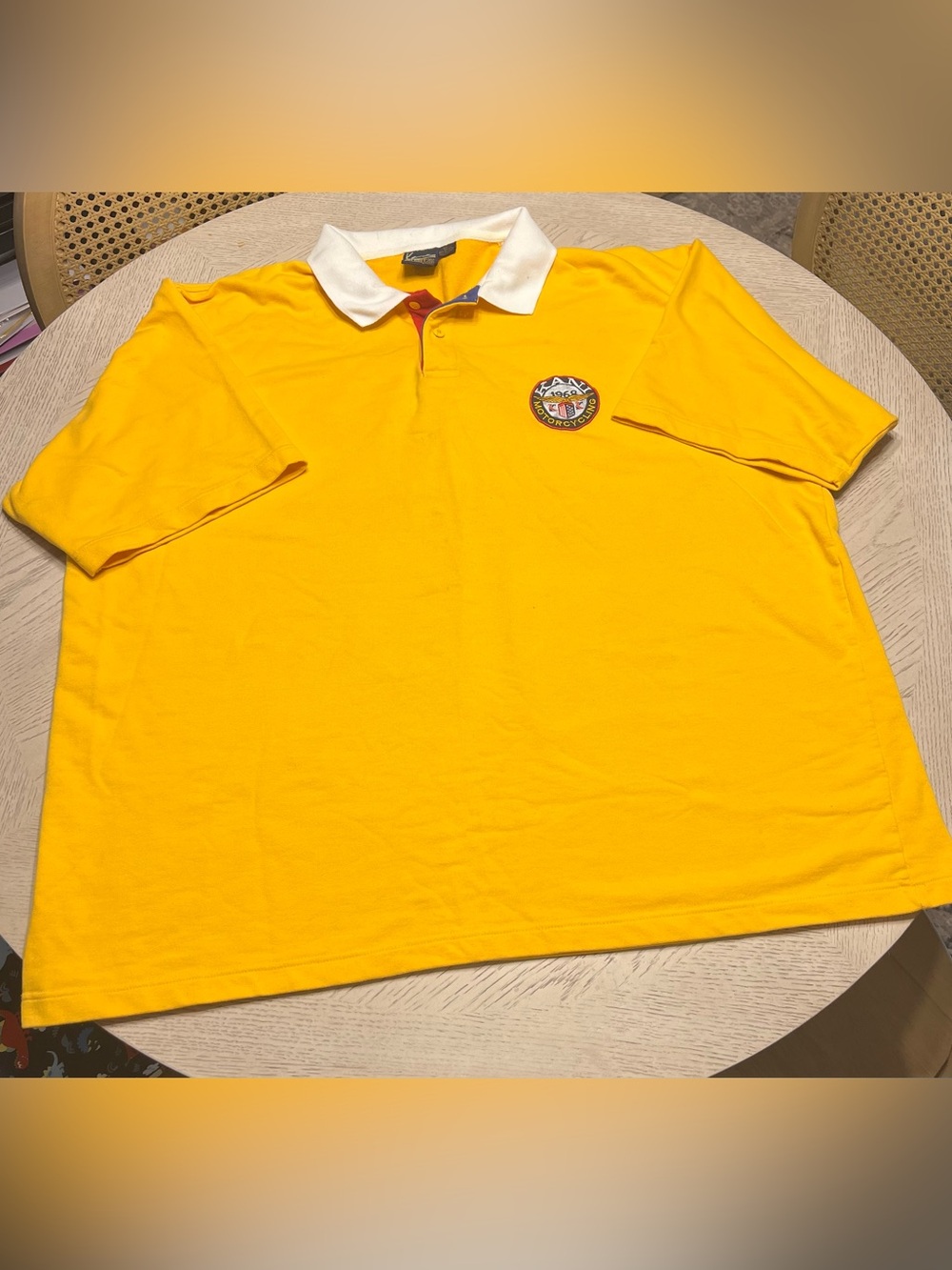Rare Vtg Karl Kani Motorcross Embordery Polo Shirt Sz 3XL KKJ Racing Patch